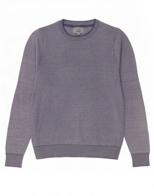 Marks & Spencer Mens Tailored Fit Crew Neck Jumper Sweater Small Blue