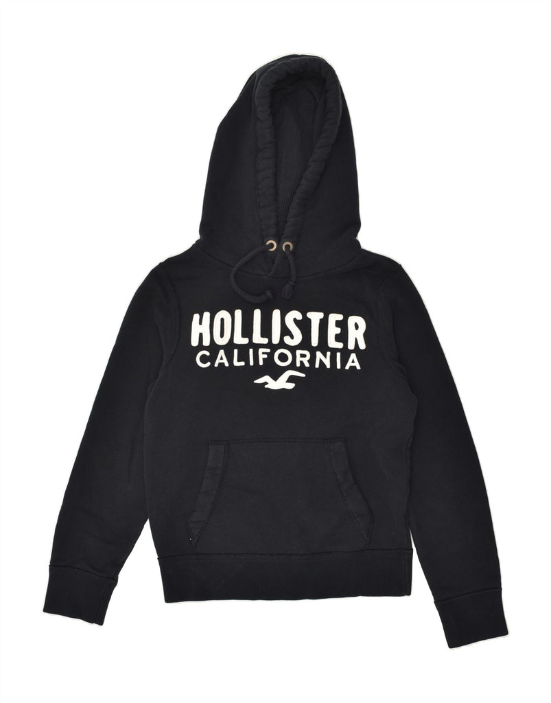 HOLLISTER Womens California Graphic Hoodie Jumper UK 10 Small Navy Blue | Vintage Hollister | Thrift | Second-Hand Hollister | Used Clothing | Messina Hembry 