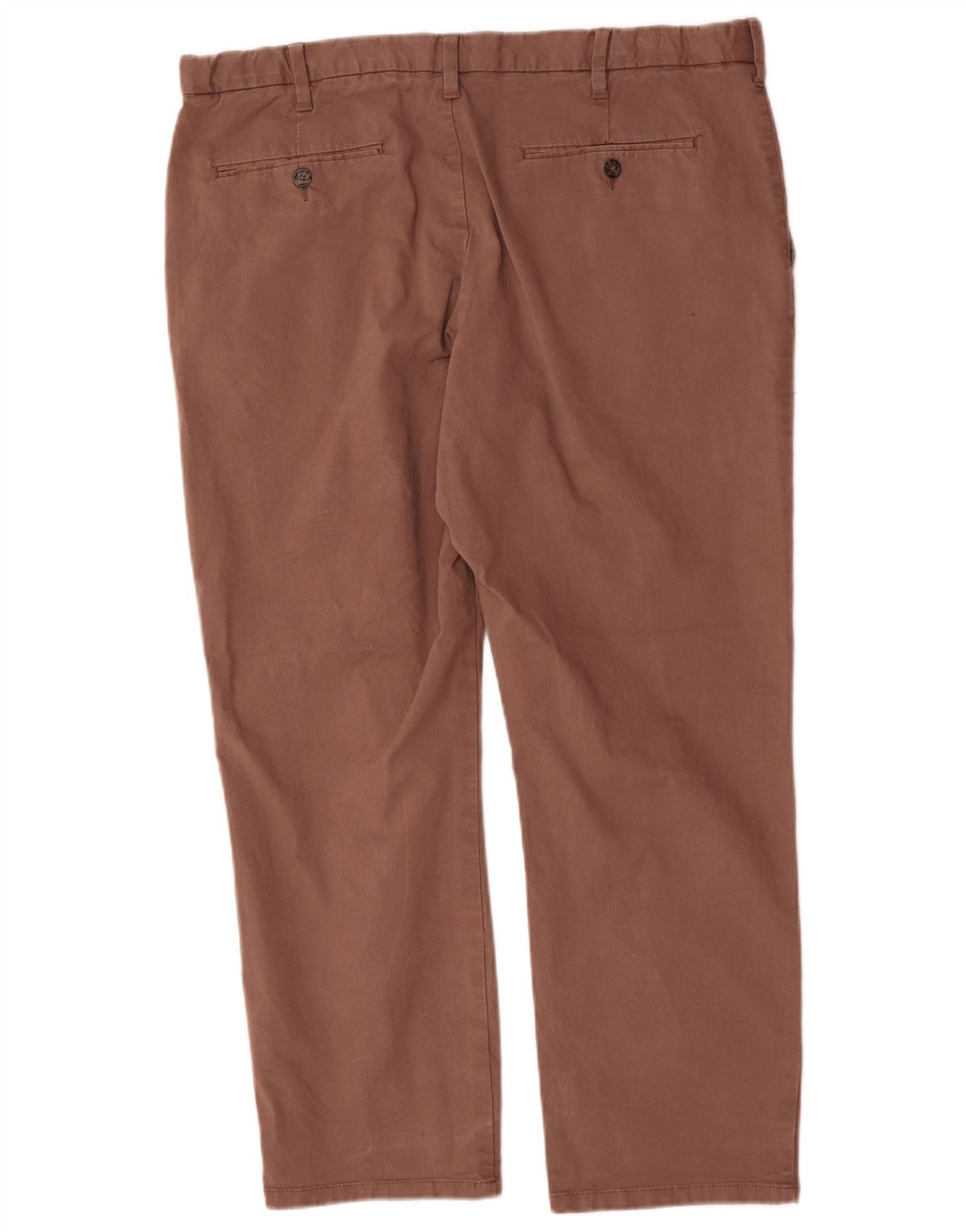 Marks & Spencer Mens Straight Regular Chino Trousers W40 L29 Brown Cotton