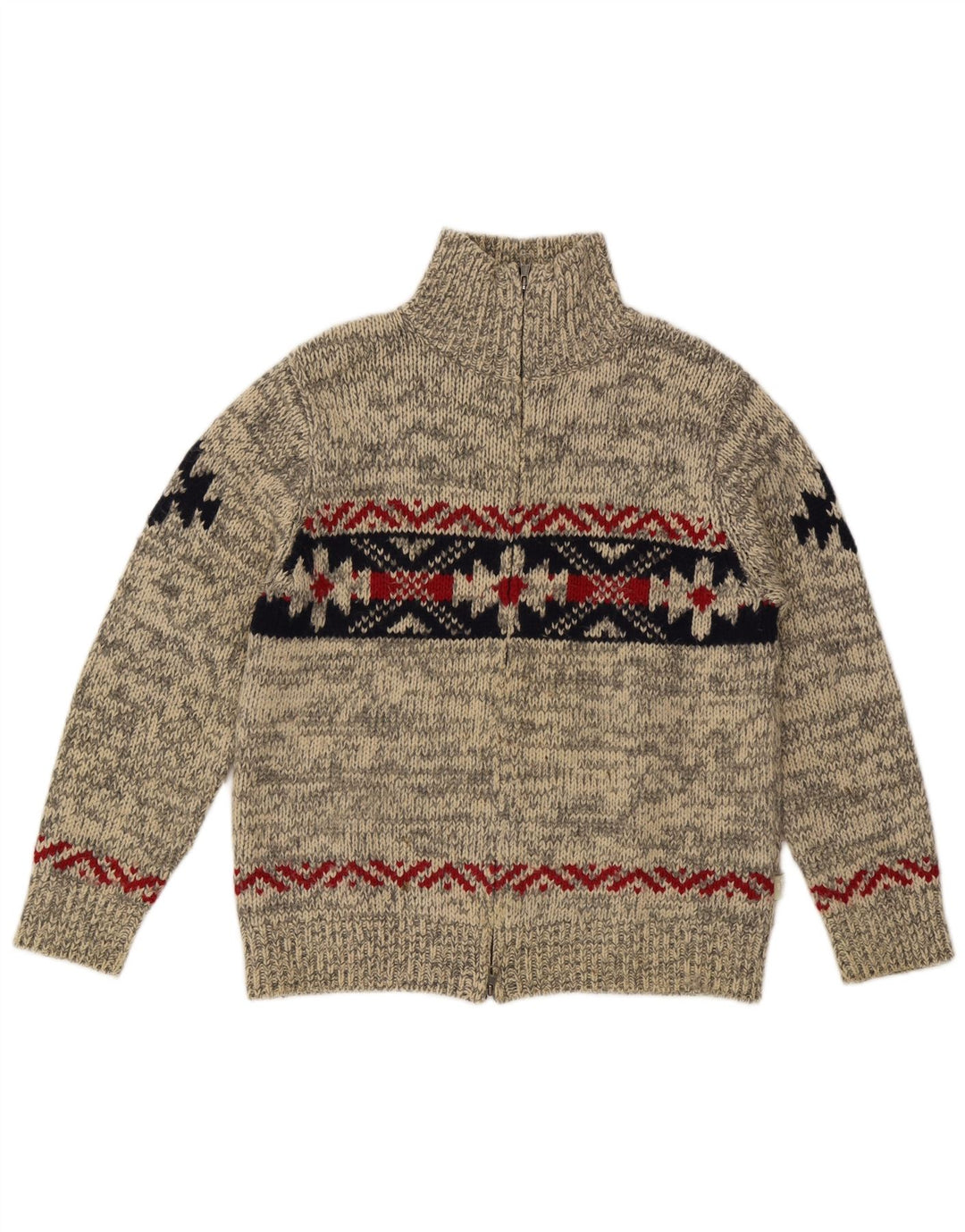 Rifle Mens Cardigan Sweater Medium Grey Fair Isle