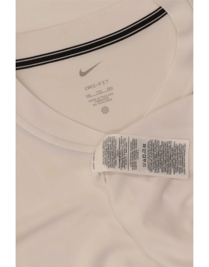 Nike Mens Dri Fit T-Shirt Top 2XL White Polyester