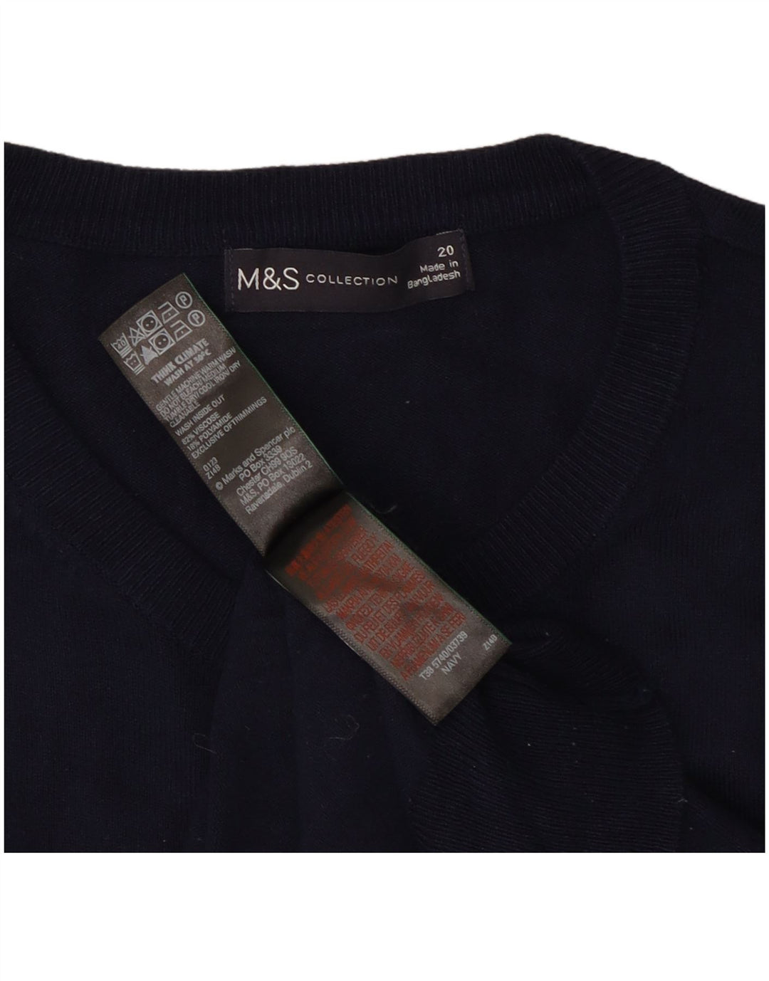 Marks & Spencer Womens Cardigan Sweater UK 20 2XL Navy Blue Viscose