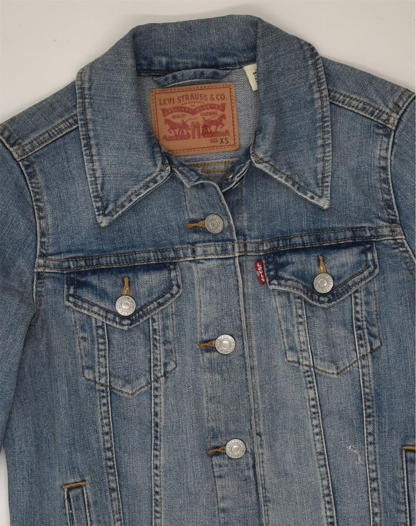 LEVI'S Womens Denim Jacket UK 4 XS Blue Cotton | Vintage Levi's | Thrift | Second-Hand Levi's | Used Clothing | Messina Hembry 