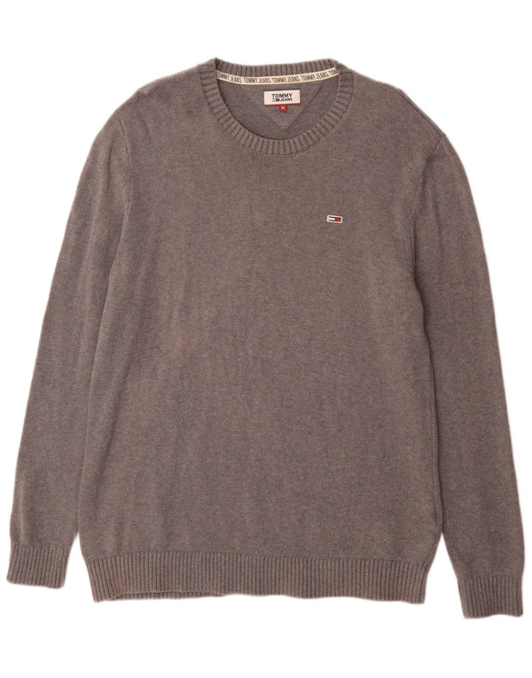 Tommy Hilfiger Mens Boat Neck Jumper Sweater XL Grey Cotton