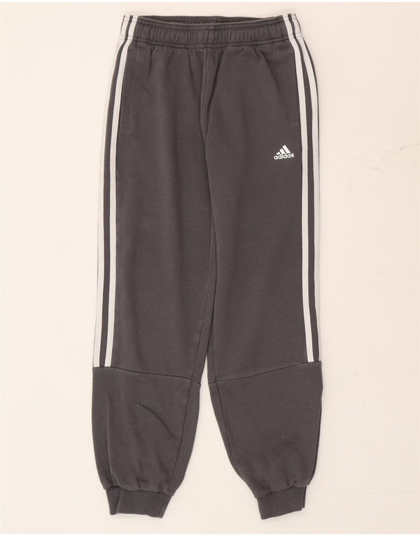 Adidas Boys Tracksuit Trousers Joggers 11-12 Years Grey Cotton