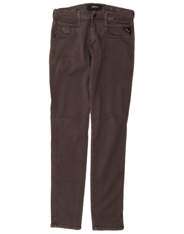 Replay Womens Anbass Slim Jeans W30 L32 Grey Cotton