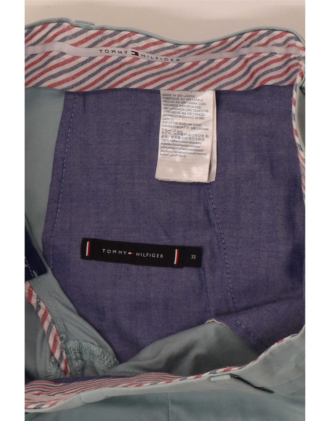 Tommy Hilfiger Mens Chino Shorts W32 Medium  Blue Cotton