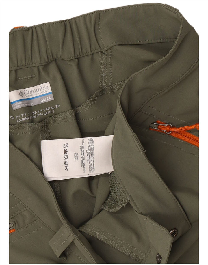 Columbia Mens Omni-Shield Cargo Shorts W34 Large Khaki Polyester