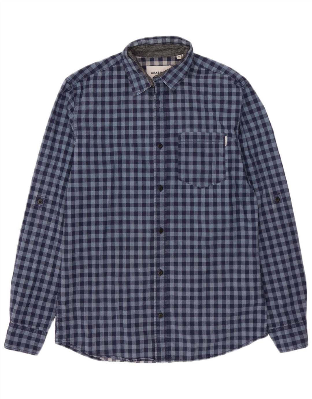 Jack & Jones Mens Slim Fit Shirt Medium Blue Gingham