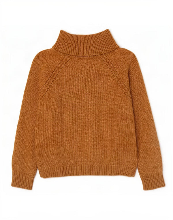 Massimo Dutti Womens Roll Neck Jumper Sweater UK 14 Medium Brown Acrylic