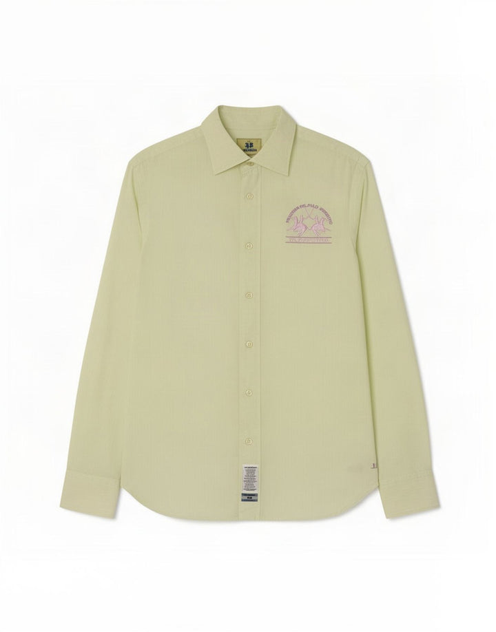 La Martina Mens Shirt Large Green Cotton