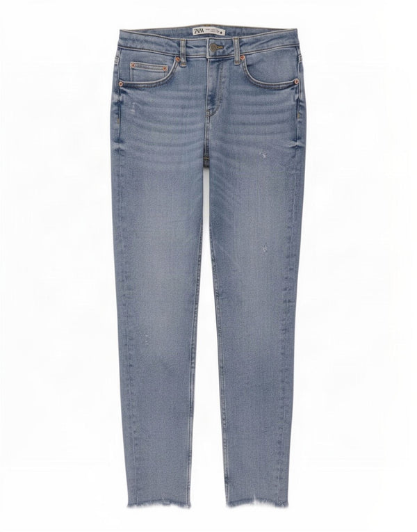 Zara Womens Distressed Skinny Jeans EU 40 Medium W30 L28 Blue