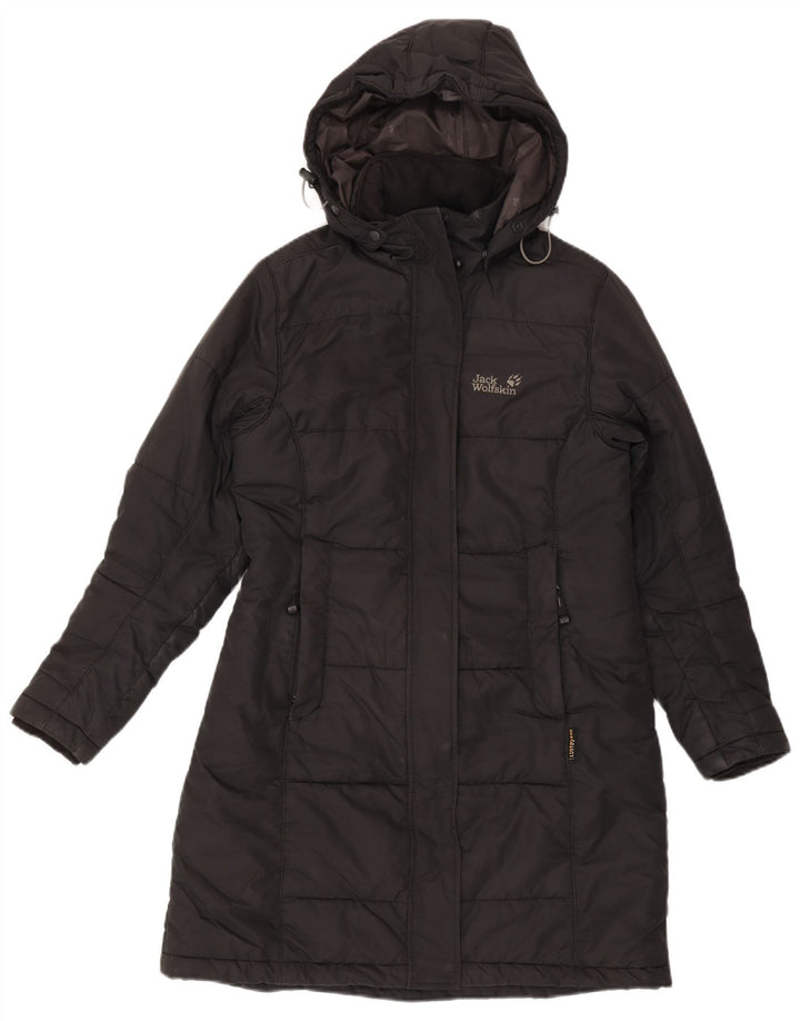 Jack Wolfskin Womens Hooded Padded Coat UK 10 Small Black Polyester