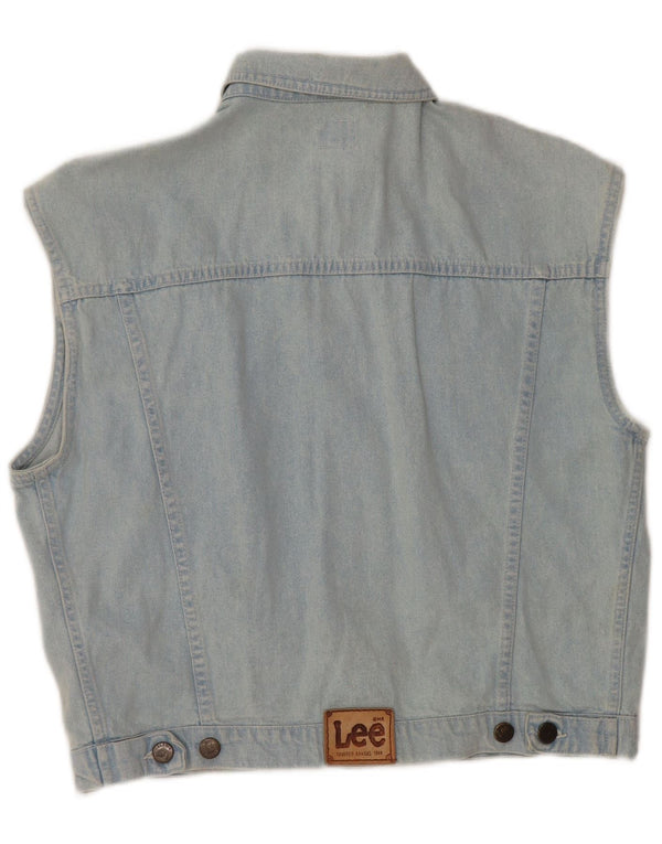 LEE Womens Denim Gilet UK 14 Large Blue Cotton