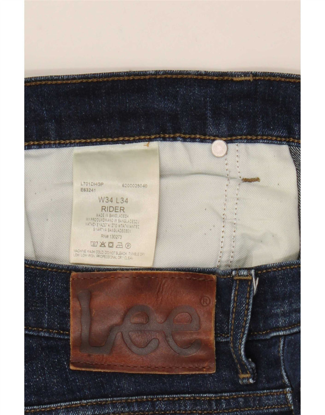 Lee Mens Rider Slim Jeans  W34 L34 Blue Cotton