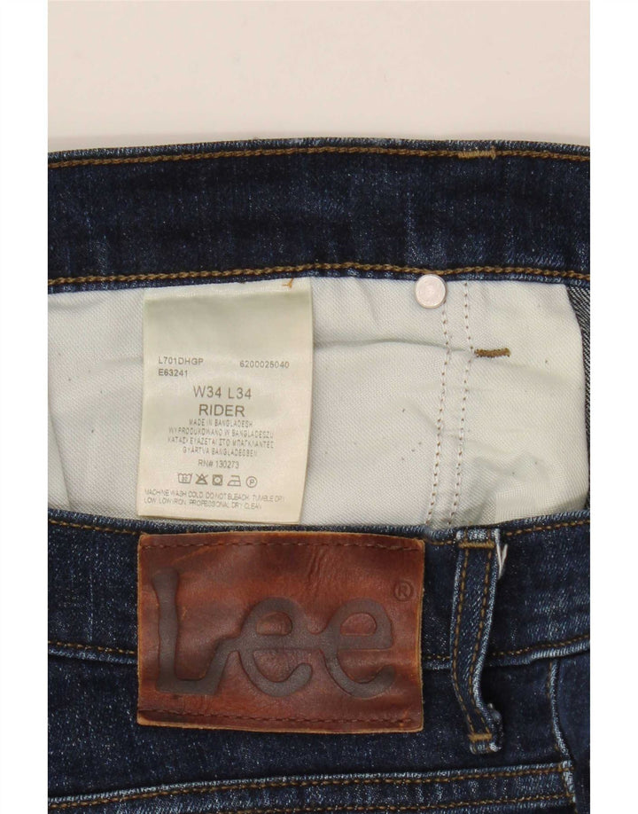 Lee Mens Rider Slim Jeans  W34 L34 Blue Cotton