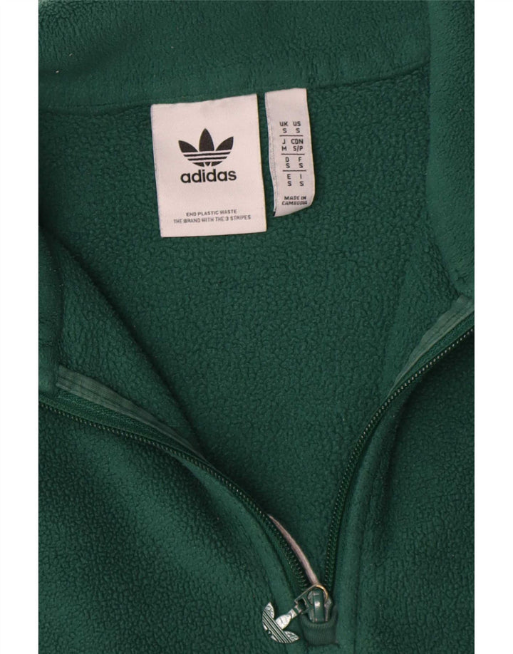 Adidas Mens Graphic Fleece Jumper Small Green Polyester