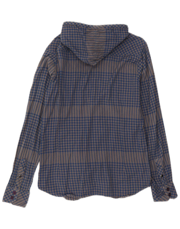 Quiksilver Mens Lumberjack Flannel Shirt Small Blue Gingham Cotton