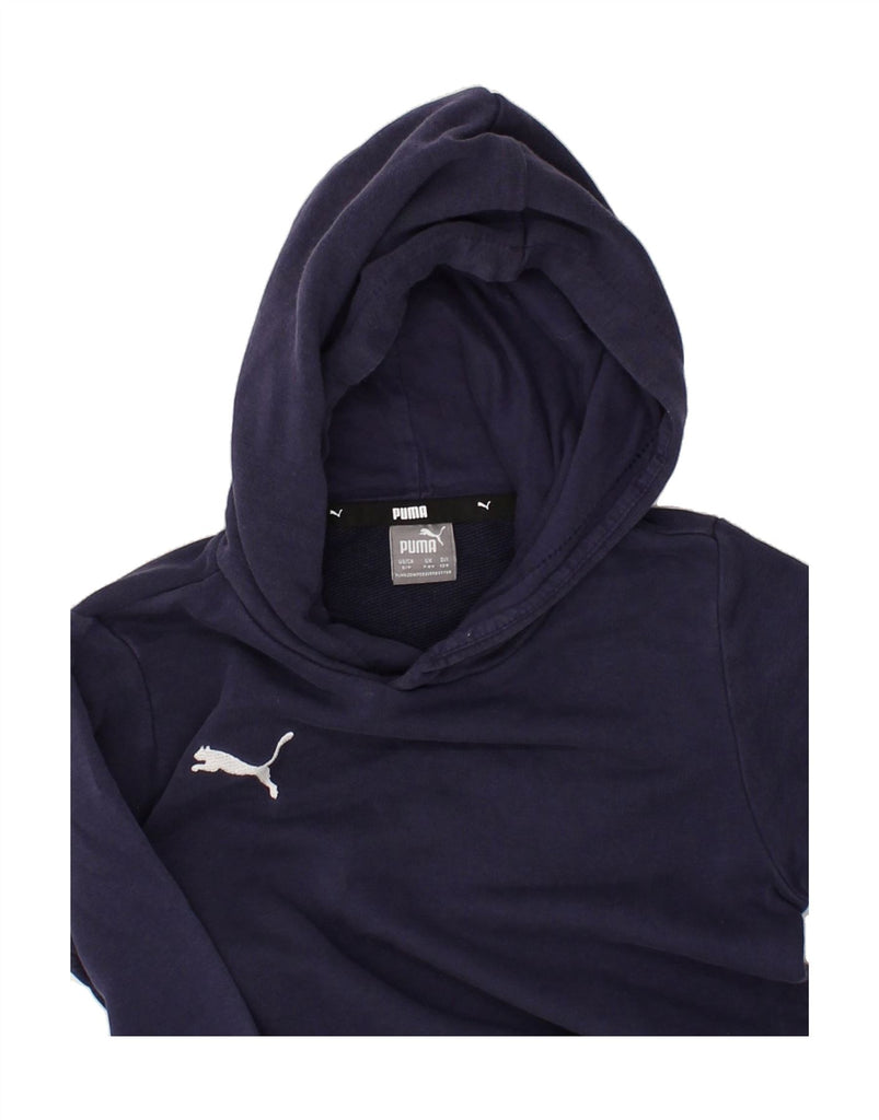 PUMA Boys Hoodie Jumper 7-8 Years Navy Blue | Vintage Puma | Thrift | Second-Hand Puma | Used Clothing | Messina Hembry 