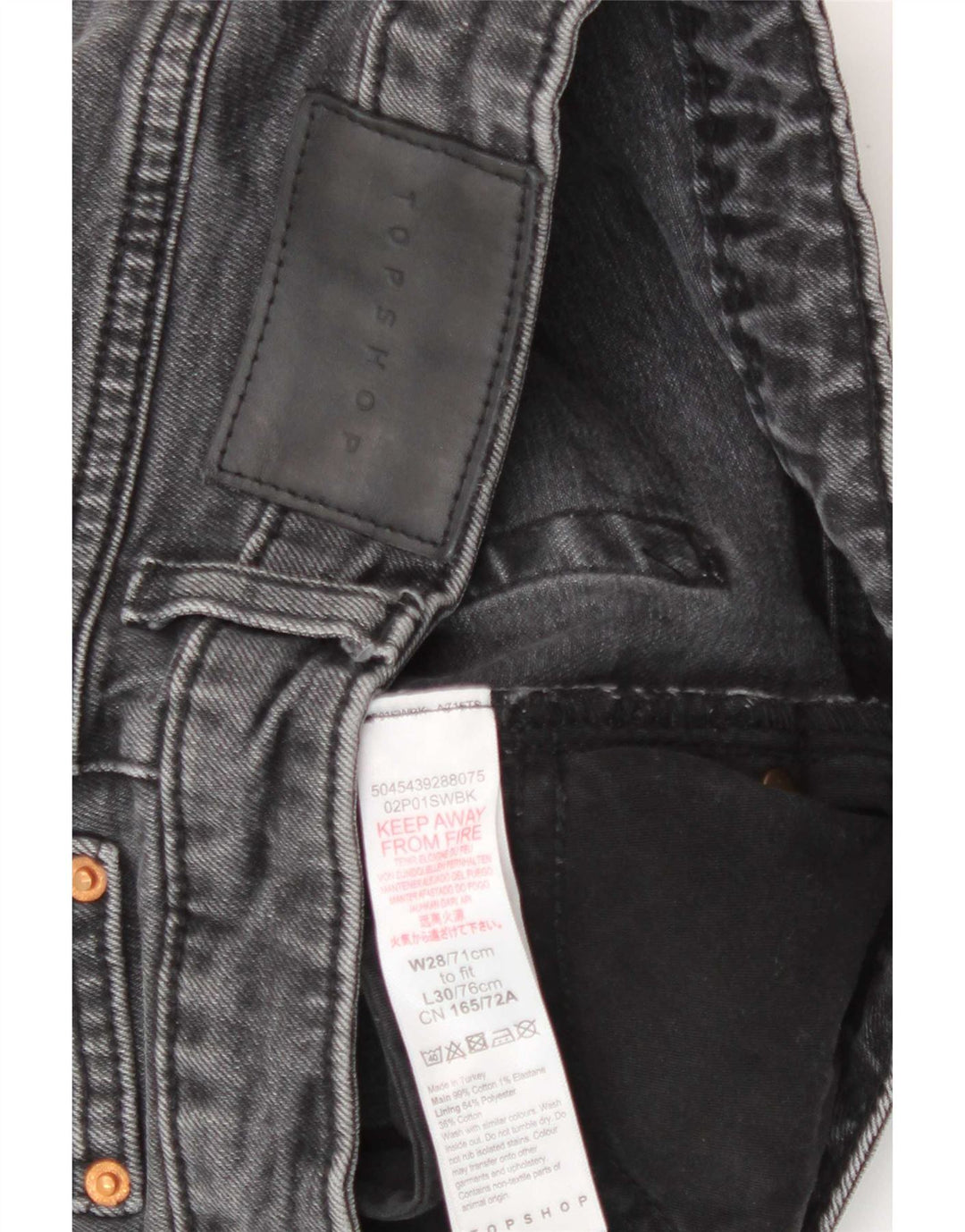 Topshop Womens Mom Denim Shorts W28 Medium Grey Cotton