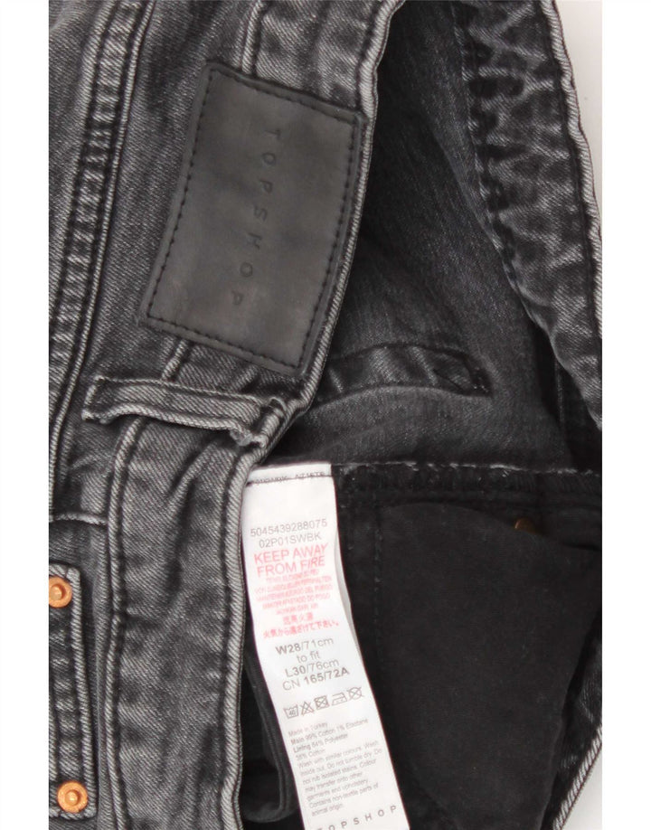 Topshop Womens Mom Denim Shorts W28 Medium Grey Cotton