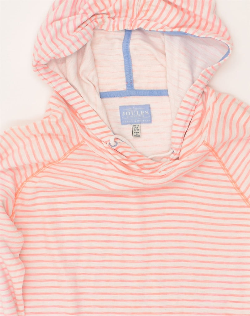 JOULES Womens Hoodie Jumper UK 12 Medium Pink Striped Cotton | Vintage Joules | Thrift | Second-Hand Joules | Used Clothing | Messina Hembry 