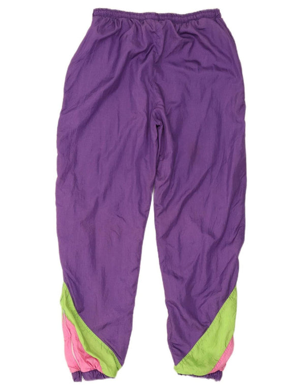 Vintage Womens Tracksuit Trousers Joggers UK 12 Medium  Purple Colourblock