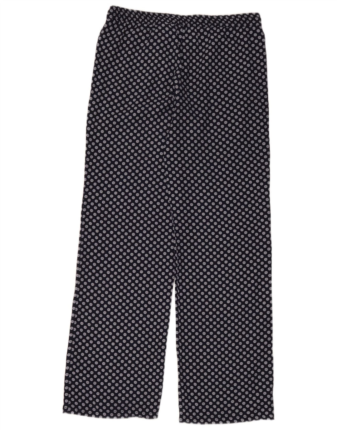 Zara Womens Wide Leg Trousers Medium W30 L32 Navy Blue Spotted Polyester