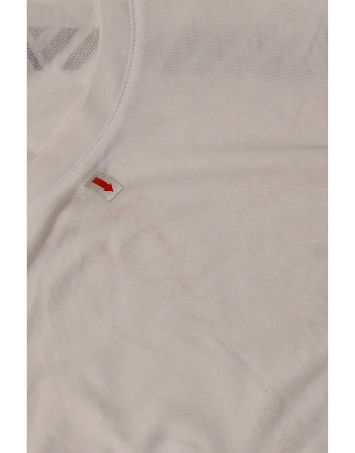 NEW BALANCE Womens Crop Graphic T-Shirt Top UK 10 Small White Cotton