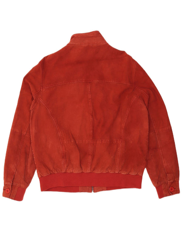 OTTO KERN Mens Suede Bomber Jacket IT 56 3XL Red Leather