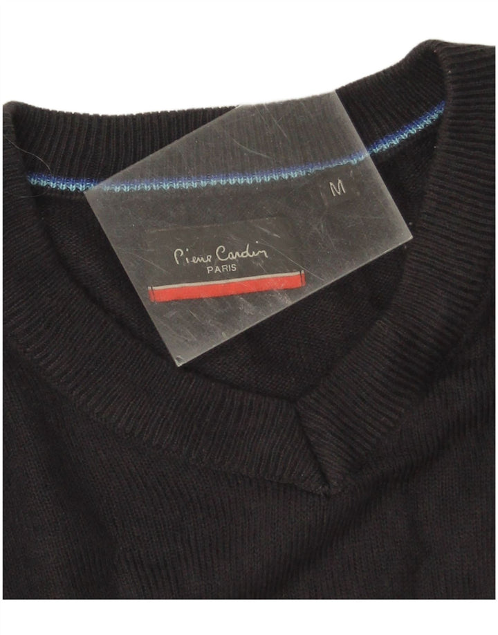 Pierre Cardin Mens V-Neck Jumper Sweater Medium Navy Blue Acrylic