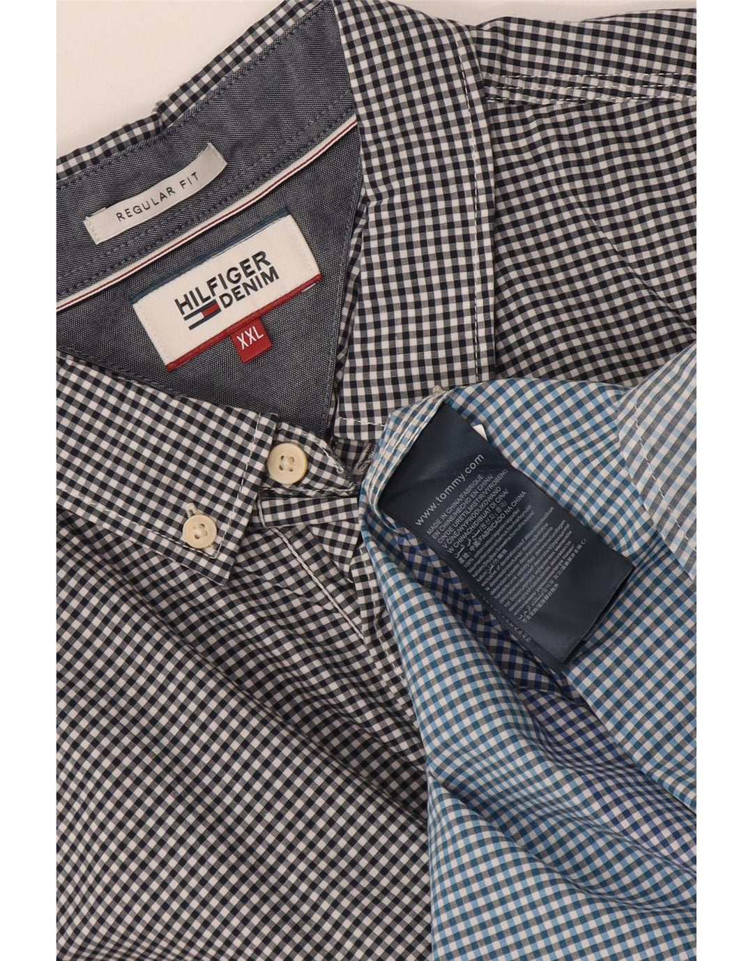 Tommy Hilfiger Mens Regular Fit Shirt 2XL Multicoloured Gingham Cotton