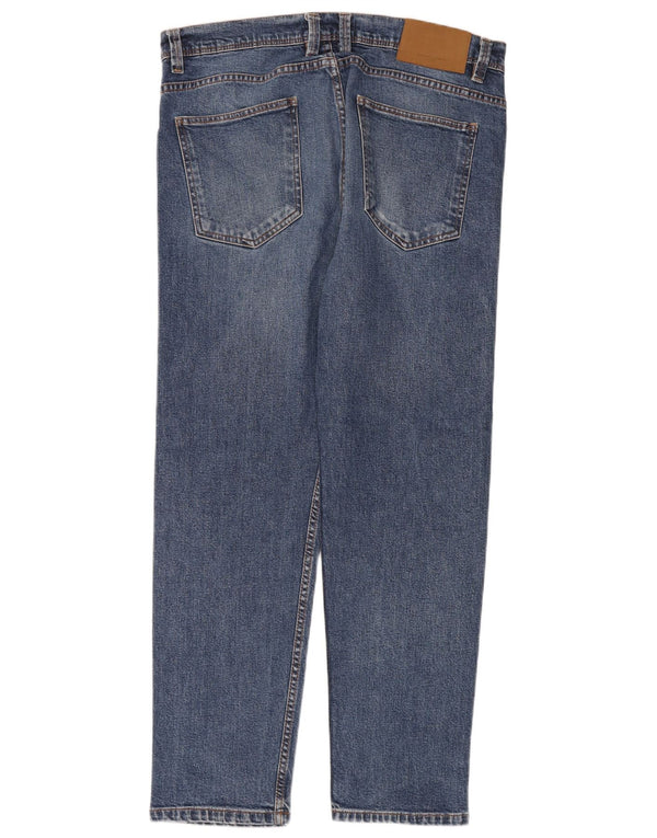 Zara Mens Straight Jeans EU 46 XL W36 L30 Blue Cotton