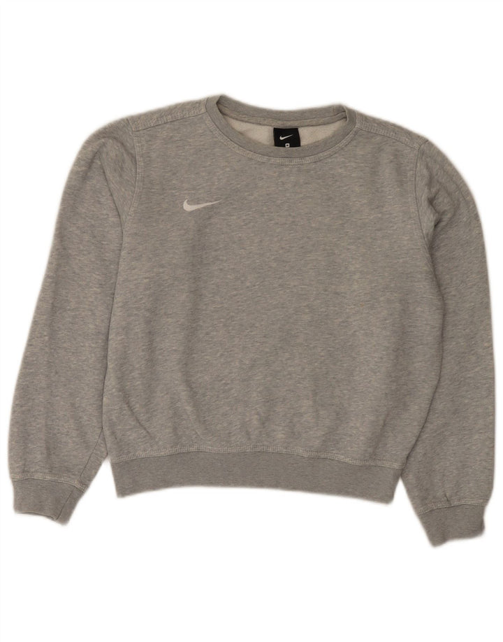 Nike Boys Sweatshirt Jumper 10-11 Years Medium Grey Flecked Cotton