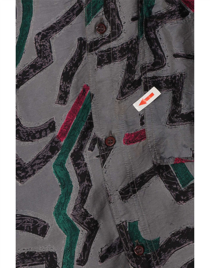 Schoffel Mens Abstract Pattern Shirt XL Grey Acetate