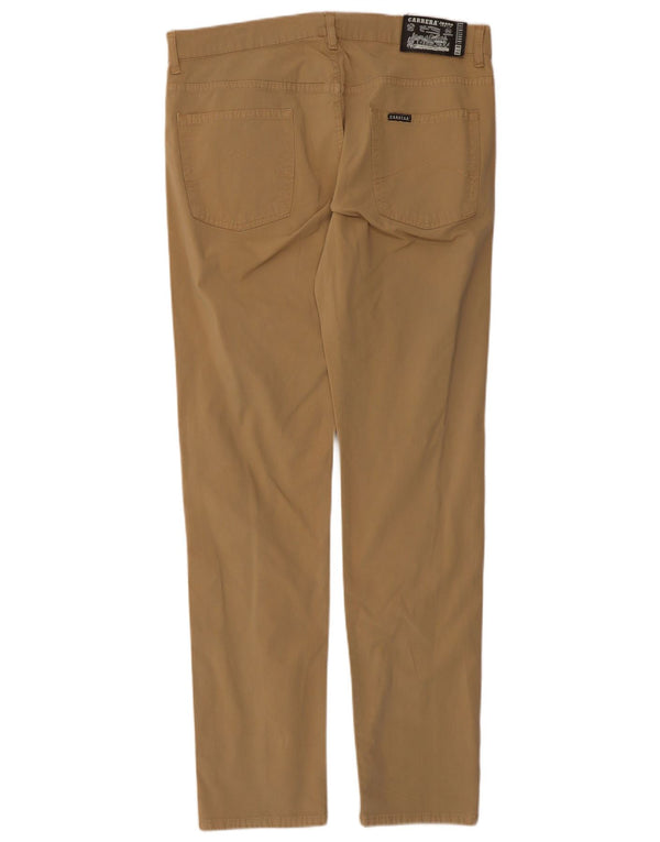Carrera Mens 717 Slim Casual Trousers W36 L32 Beige Cotton