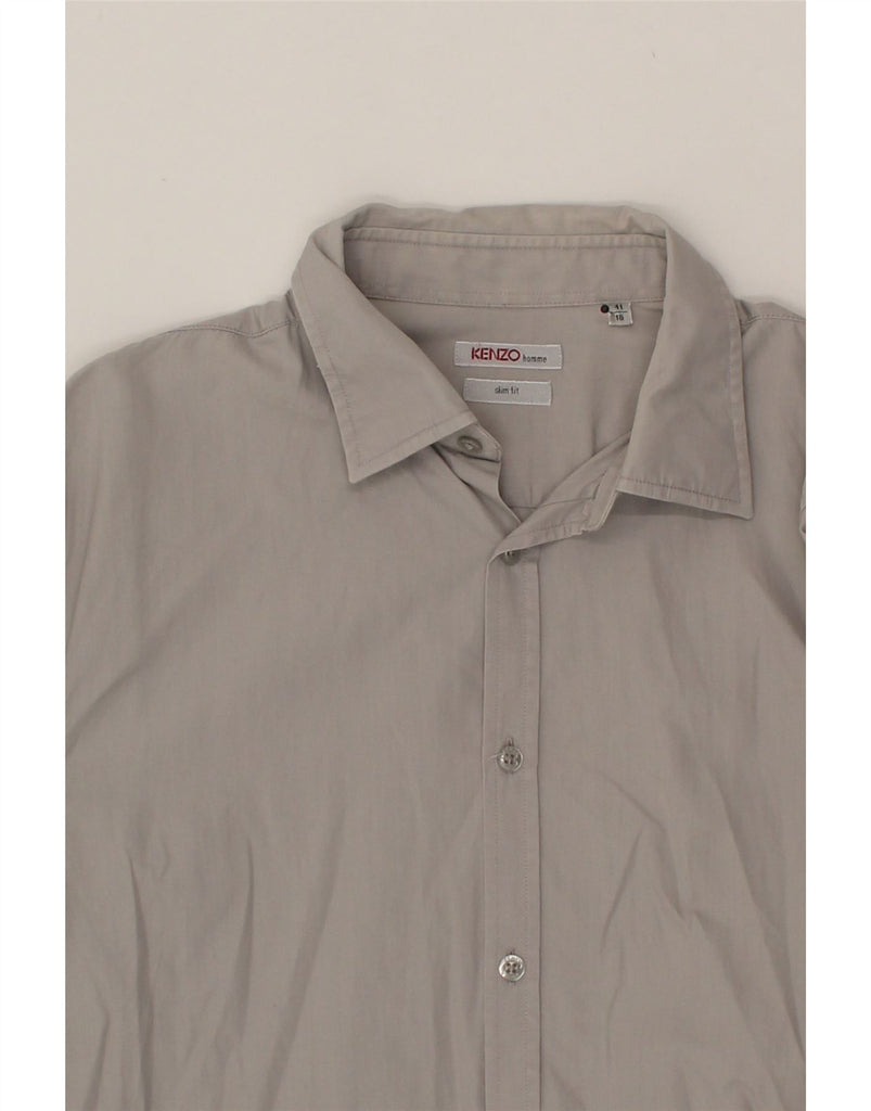 KENZO Mens Slim Fit Shirt Size 41 16 Large Grey Cotton Vintage Kenzo and Second-Hand Kenzo from Messina Hembry 