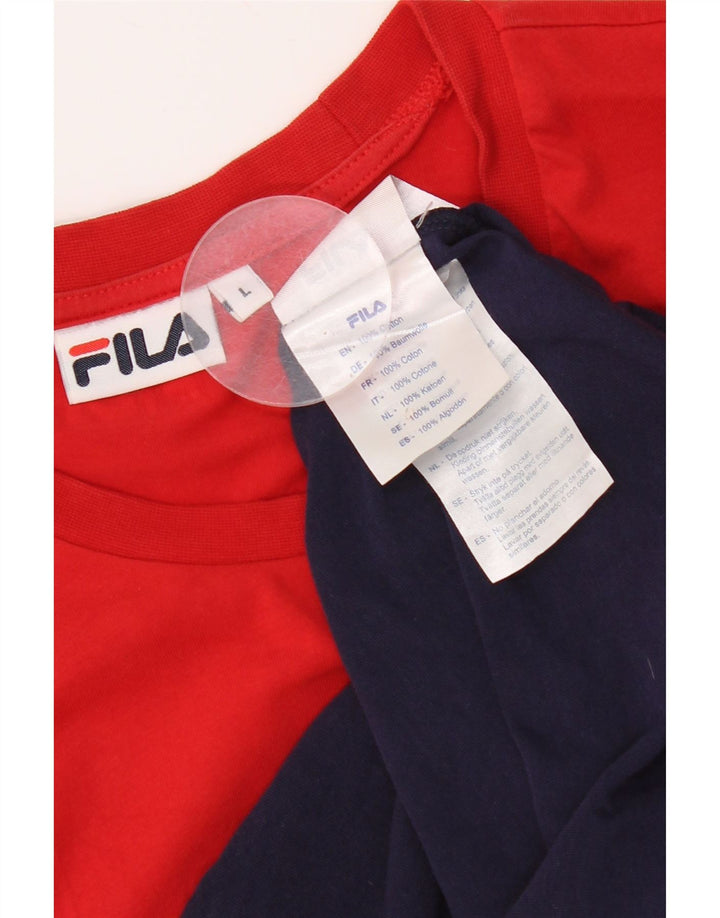 Fila Mens Graphic T-Shirt Top Large Multicoloured Colourblock Cotton