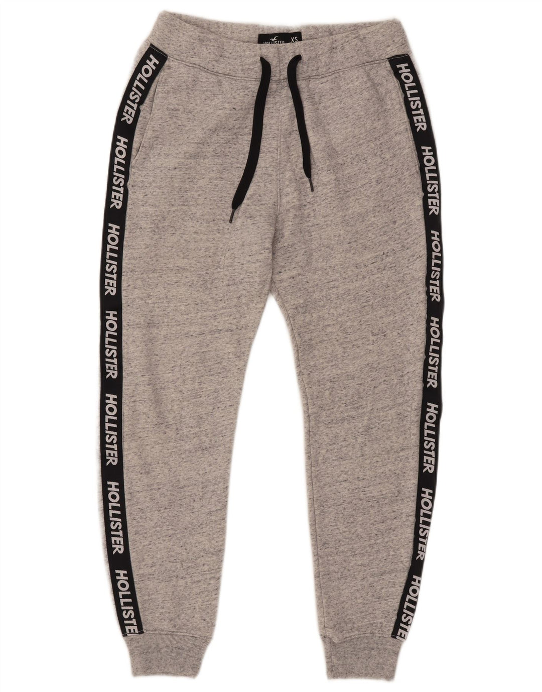 HOLLISTER Mens Graphic Tracksuit Trousers Joggers XS  Grey Flecked Cotton