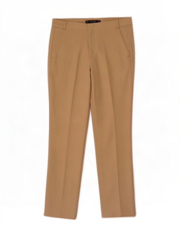Zara Womens Slim Chino Trousers EU 36 XS W26 L26 Beige Cotton