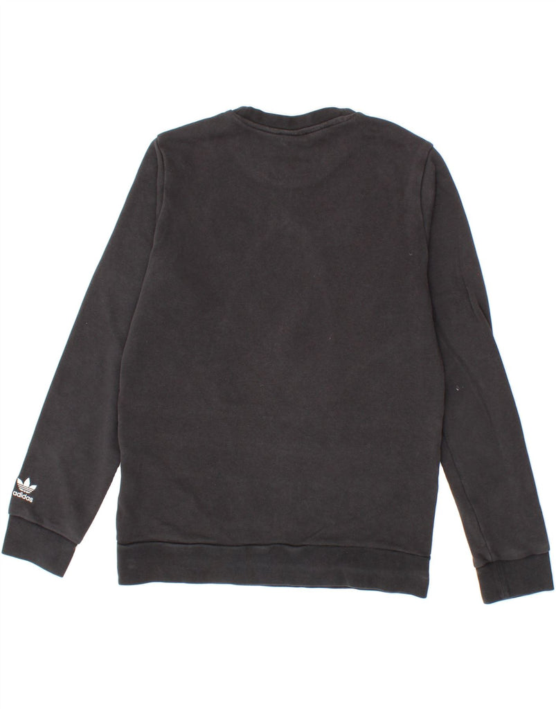 ADIDAS Boys Graphic Sweatshirt Jumper 13-14 Years Black Cotton Vintage Adidas and Second-Hand Adidas from Messina Hembry 
