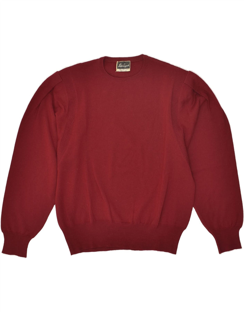 LUISA SPAGNOLI Womens Crew Neck Jumper Sweater UK 16 Large Maroon Wool Vintage Luisa Spagnoli and Second-Hand Luisa Spagnoli from Messina Hembry 