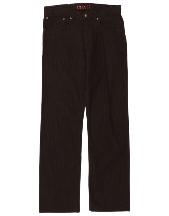 MARLBORO CLASSICS Mens Straight Casual Trousers W30 L34 Brown Cotton