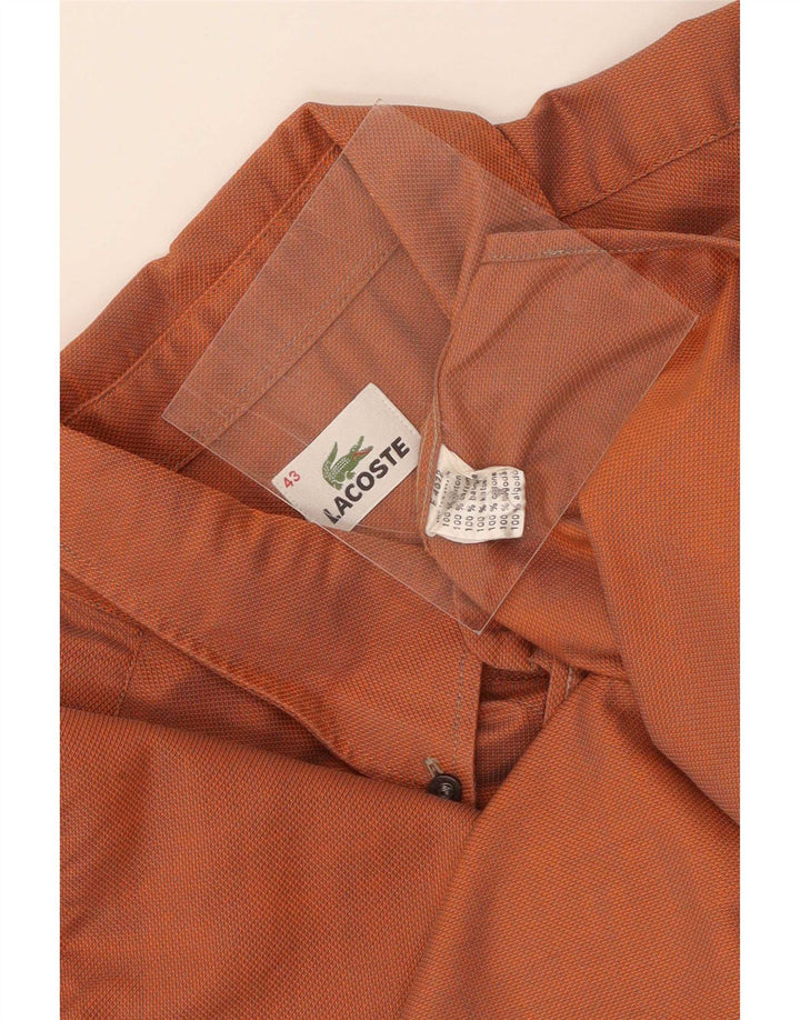 Lacoste Mens Shirt Size 43 Large Orange Cotton
