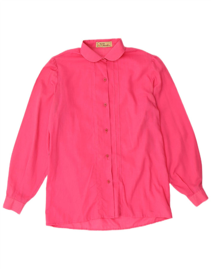 VINTAGE Womens Shirt Blouse UK 12 Medium Pink