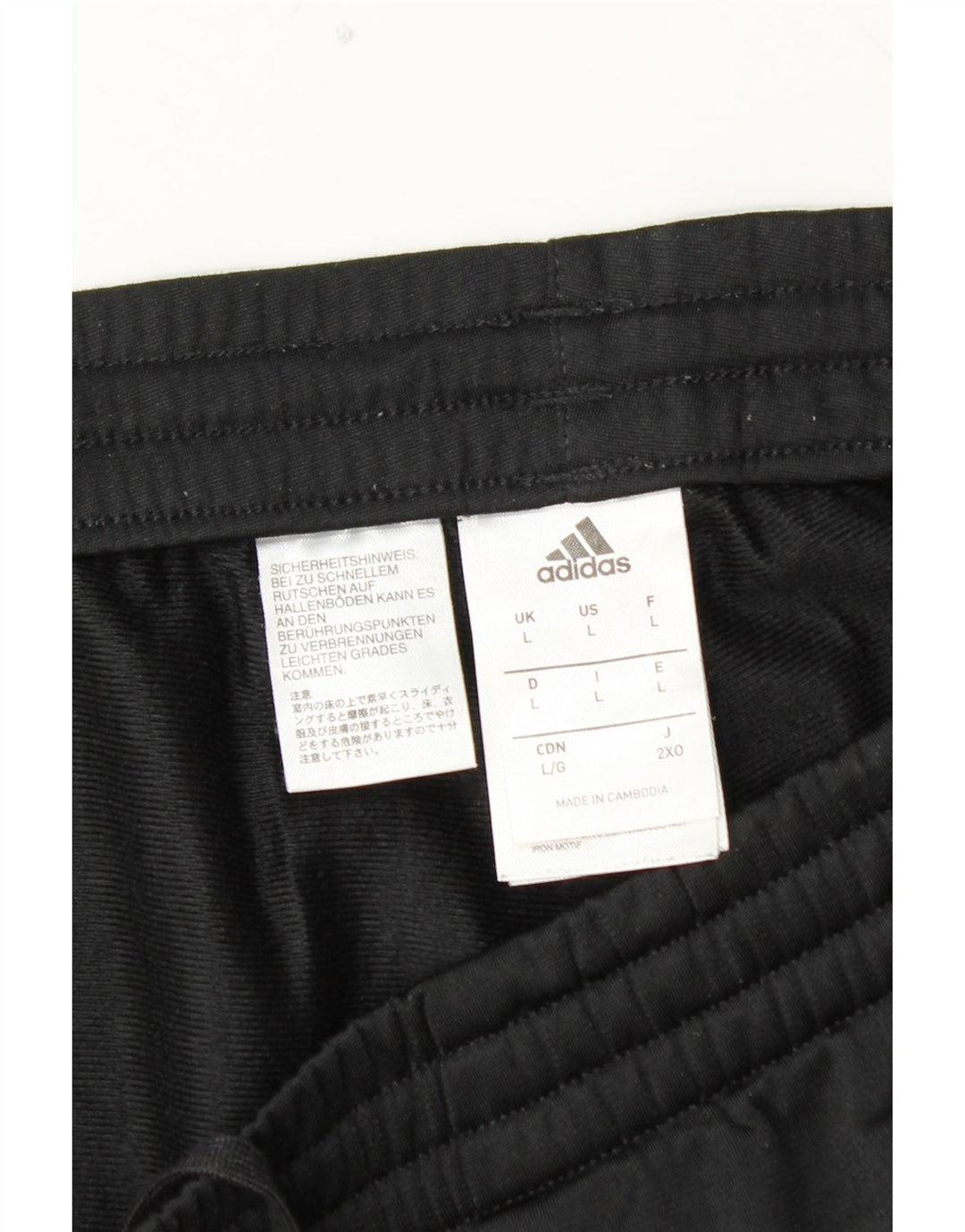 ADIDAS Mens Tracksuit Trousers Joggers Large  Black Polyester