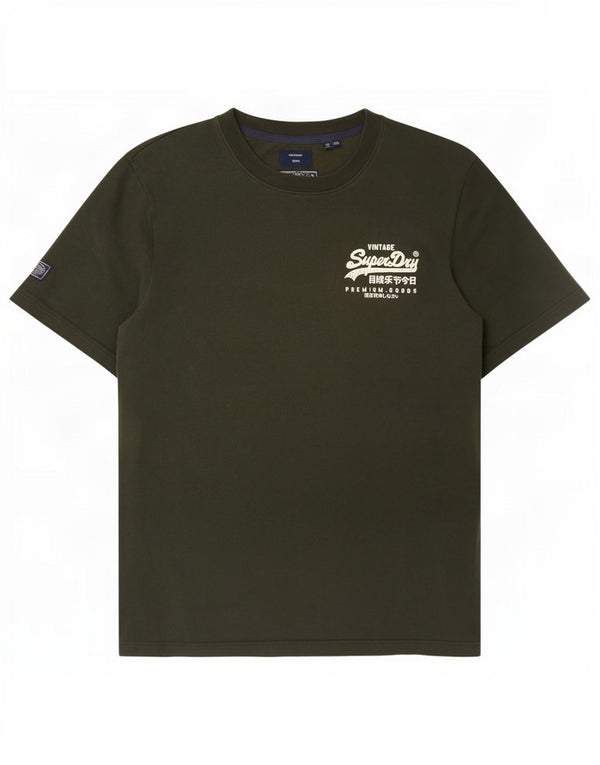 Superdry Mens Graphic T-Shirt Top 2XL Khaki Cotton
