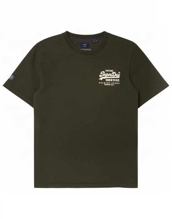 Superdry Mens Graphic T-Shirt Top 2XL Khaki Cotton