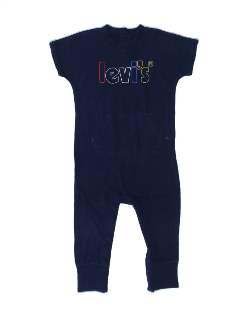 LEVI'S Baby Boys Graphic Jumpsuit 12-18 Months Navy Blue Cotton | Vintage Levi's | Thrift | Second-Hand Levi's | Used Clothing | Messina Hembry 