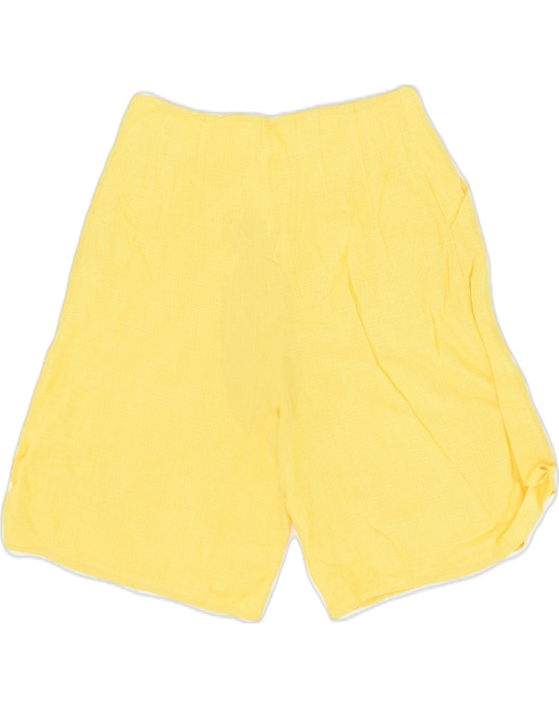 VINTAGE Womens High Waist Casual Shorts IT 42 Medium W26 Yellow Viscose | Vintage Vintage | Thrift | Second-Hand Vintage | Used Clothing | Messina Hembry 